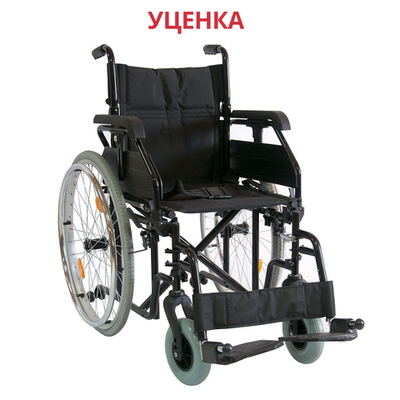 УЦЕНКА. 07-02-08 Кресло-коляска с ручным приводом для лиц с большим весом прогулочная (для инвалидов и детей-инвалидов) FS908AQ с пневматическими задними колесами Мега-Оптим
