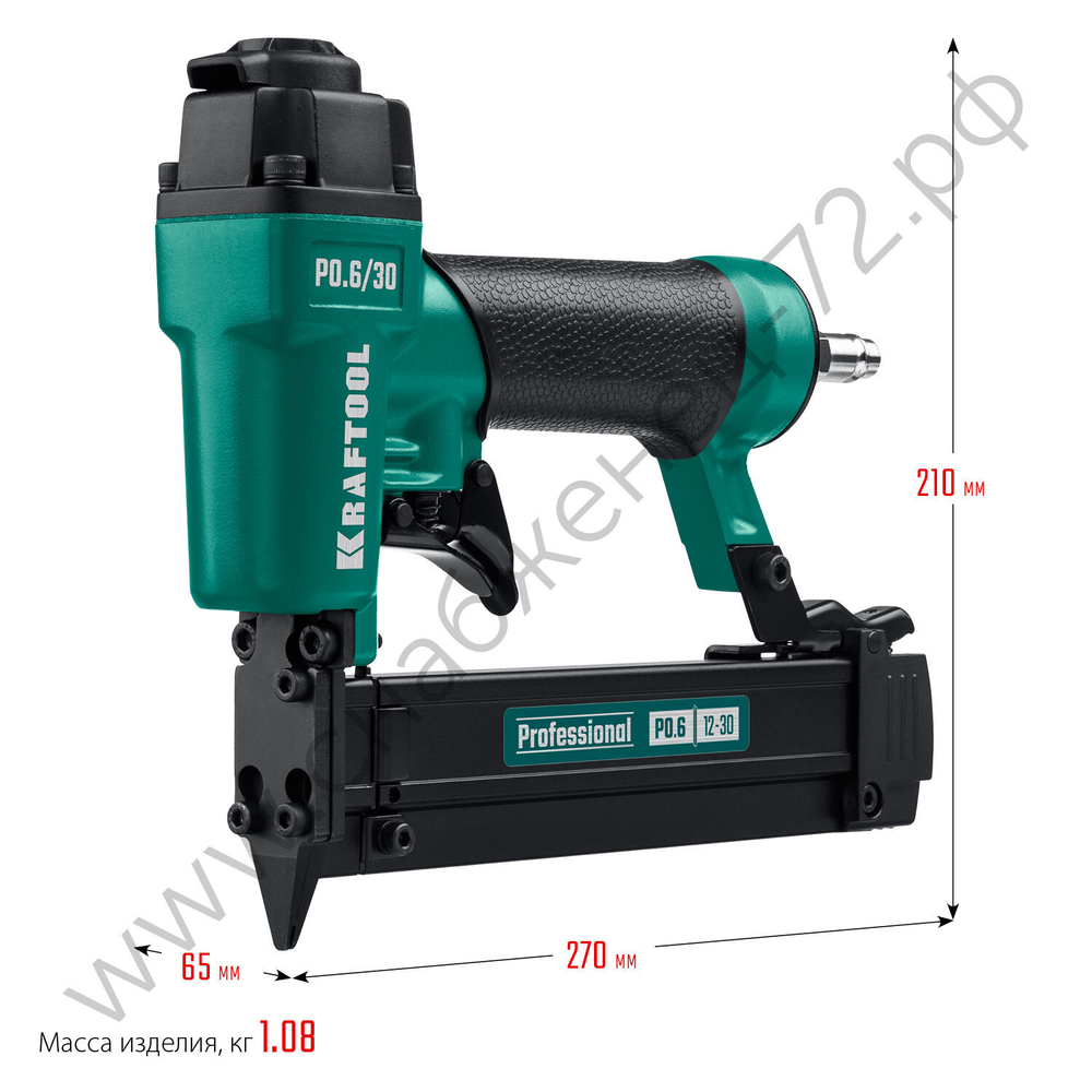 KRAFTOOL P0.6 (12 - 30 мм) пневматический нейлер (гвоздезабиватель), (31963)