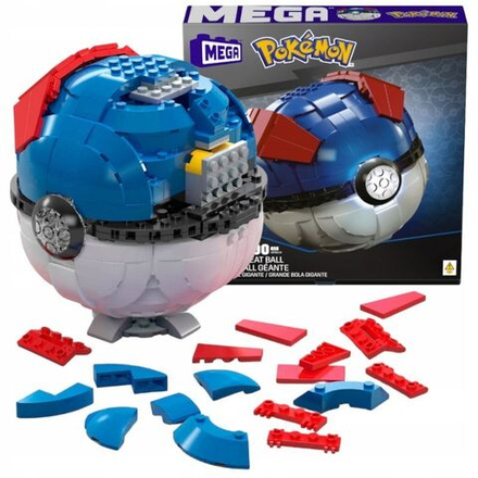 Конструктор Mega Pokemon Jumbo Great Ball - Сборная модель Джамбо большой шар 299 элементов - Мега Покемон HMW04
