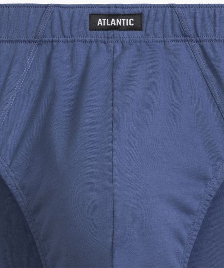 Мужские трусы (3шт) слипы классика Atlantic 3MP-192, хлопок, темно-синий + голубой + деним