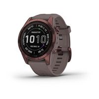Умные часы Garmin Fenix 7S Sapphire Solar титановый темно-бронзовый с сланцево-серым силиконовым ремешком 42 мм