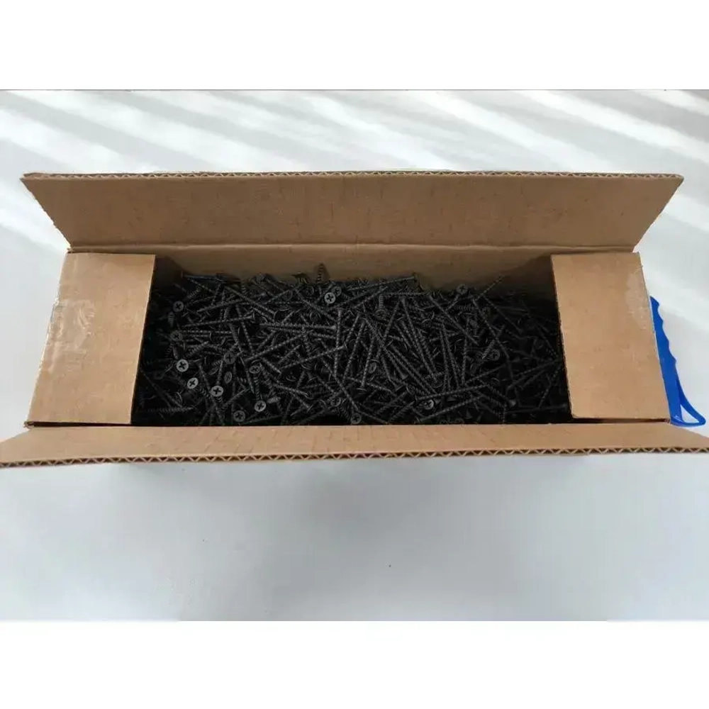 Саморез по дереву черный крупная резьба гипсокартон-дерево 4,2х75, 700 шт, KF000091