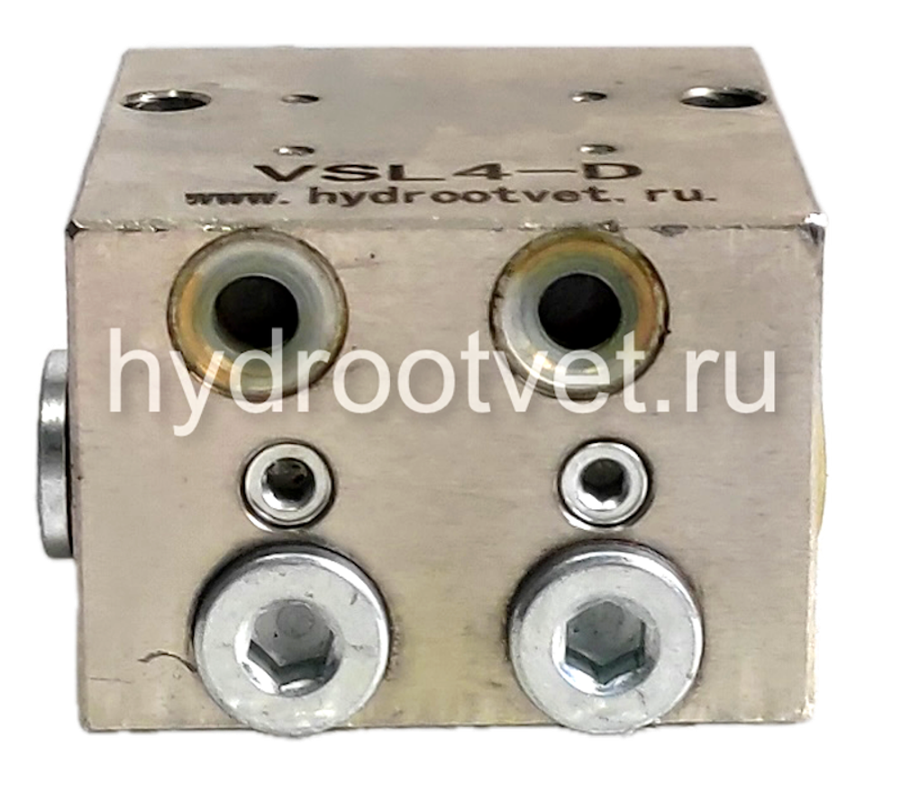 VSL4-D - Питатель для двухлинейных систем смазки с рабочим давлением 400 бар, количество выходов 4, максимальная доза 5 мл/цикл, с фиксированным винтом