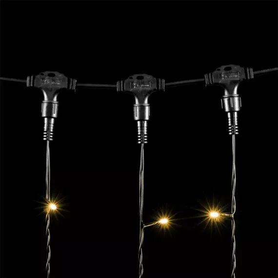 Светодиодный занавес 2*9 м., 1500 теплых белых Led ламп, 220В, черный провод, Rich Led (RL-C2*9-CB/WW)