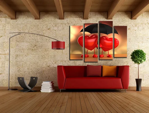 Модульная картина "Любовь сердец"
