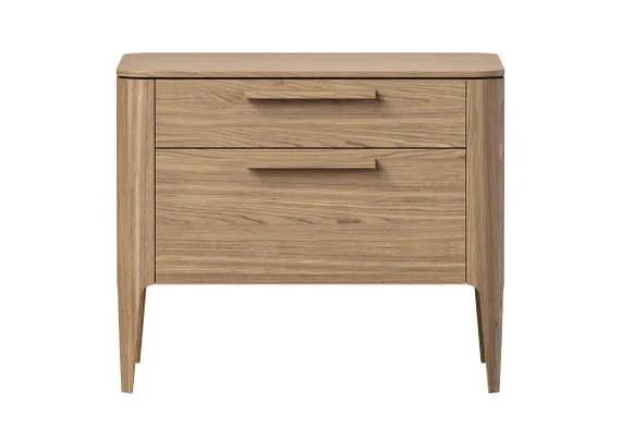 Тумба прикроватная Type 2 ящика ширина 60 см, массив дуба (натуральный цвет)