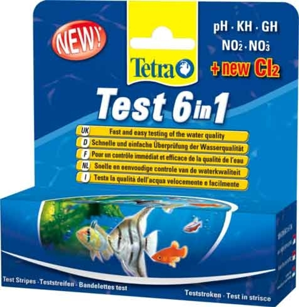 Тестовые полоски Tetra 6 в 1 для пресной воды