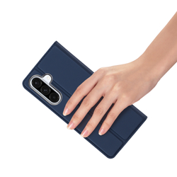 Чехол книжка из PU кожи синего цвета от Dux Ducis для Samsung Galaxy A36 5G и Galaxy A56 5G, серия Skin Pro Series Case