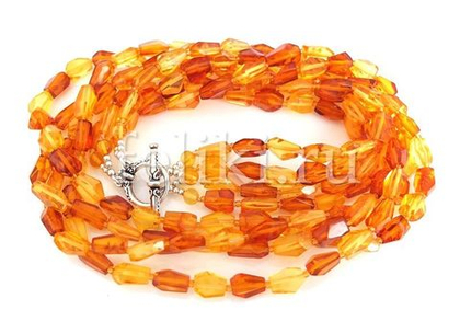 колье из гранёного янтаря