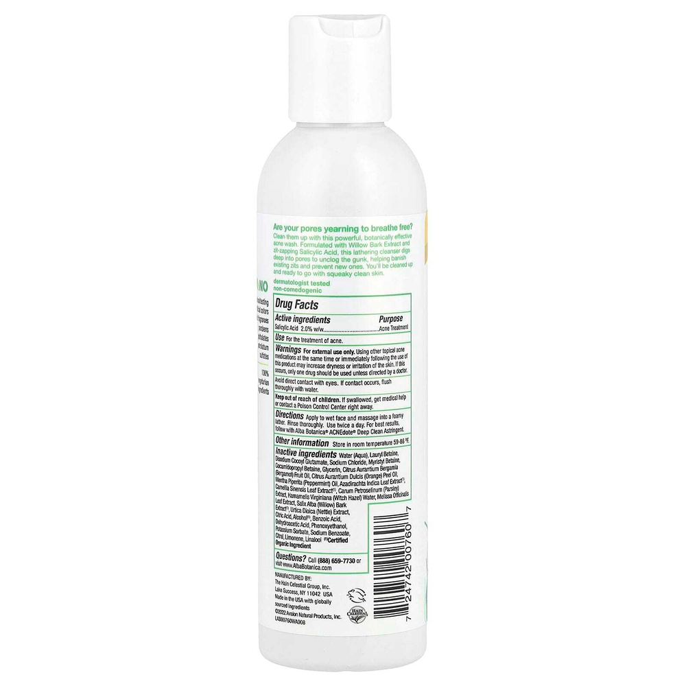 Alba Botanica, Acnedote®, средство для мытья пор, 177 мл (6 жидк. Унций)