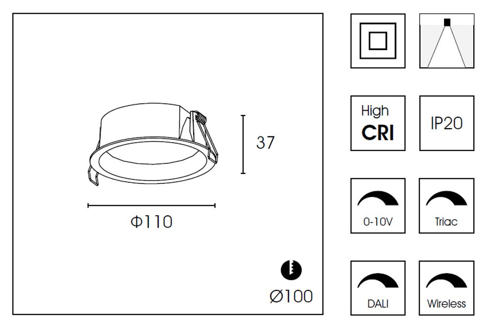 Встраиваемый светильник DB8504NR d.11