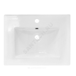Умывальник мебельный Quadro 60 1 отверстие под смеситель по центру белый Sanita Luxe QDR60SLWB01