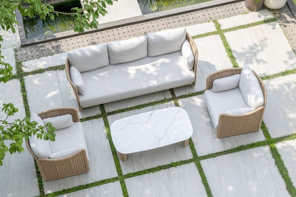 "Аликанте" лаунж-зона из искусственного ротанга, цвет соломенный