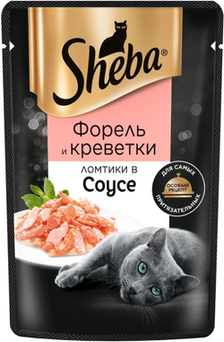 Sheba Pleasure Форель и Креветки ломтики в соусе 75г.*28шт.