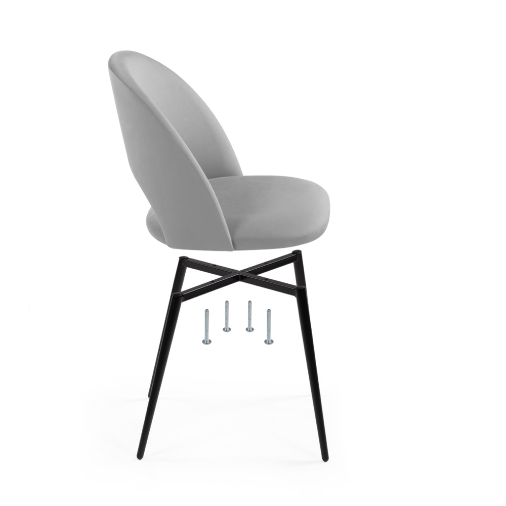 Стул на металлокаркасе Woodville Ирре confetti silver серый, черный, ножки черные