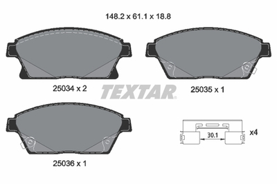 TEXTAR - 2503401-TET - Brake Pad Set, disc brake