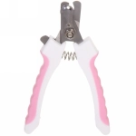 Когтерез для животных «ЗООУЛЬТРА», пружинный механизм, ручки прорезиненные - волна, цвет белый / розовый, 12см