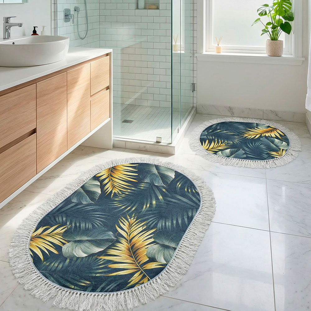 Коврик для ванной овальный 2шт 60*100см Oval-A115