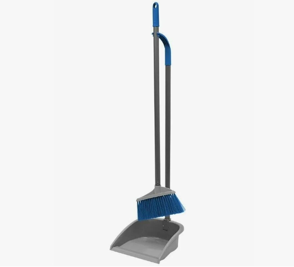 Набор "Sweep" веник с совком (темно-серый-синий)