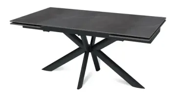 Стол "СТРОНГ" 160-240, керамика Armani Grey матовая, опоры черный муар