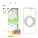 Чехол-накладка Hoco Stand Magsafe для iPhone 15 (пластик/кольцо-держатель) (прозрачный)