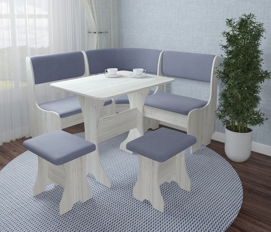 Кухонный уголок compatto "Оливьер" (Сосна винтерберг/Велюр Ultra Iris (AT)) -G