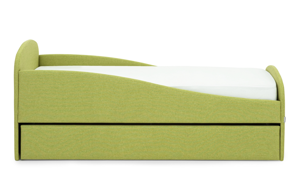 Детская мягкая кровать с ящиком Бельмарко Letmo авокадо рогожка