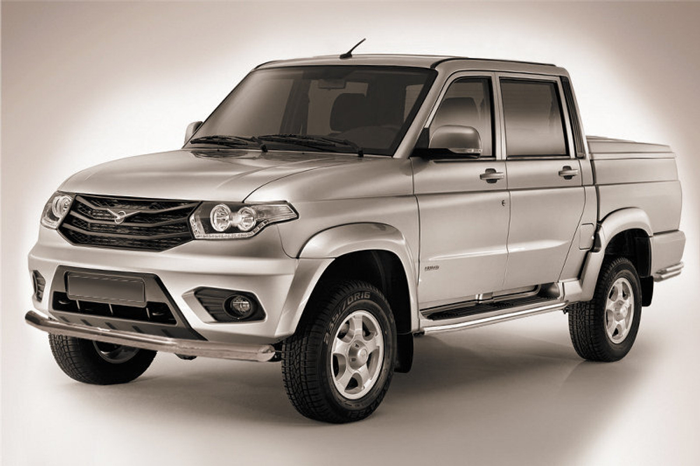 Защита переднего бампера (нержавейка) Uaz Pickup (2014-2023) d76