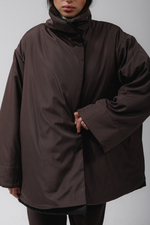 Плащ MINI DOUBLE утепленный (черный/шоколад)