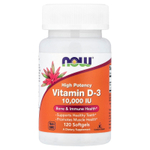 NOW Foods, витамин D3, высокоактивный, 10 000 МЕ, 120 капсул