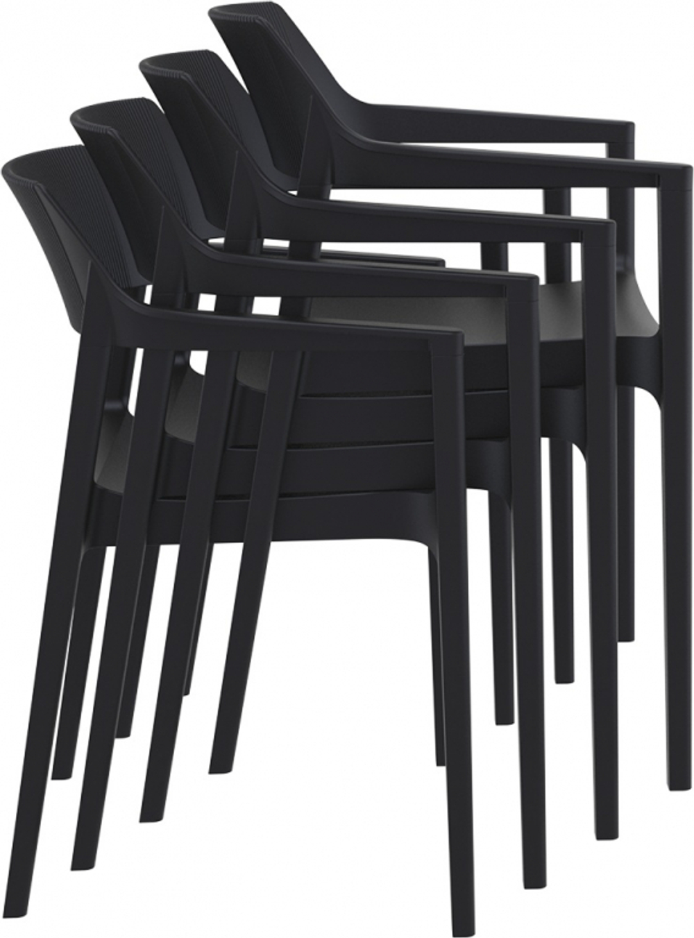 Кресло пластиковое Siesta Contract Tulum, черный