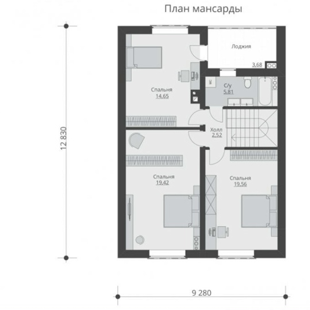 Проект Дома с террасой 2 этажный 138 кв. м К-32