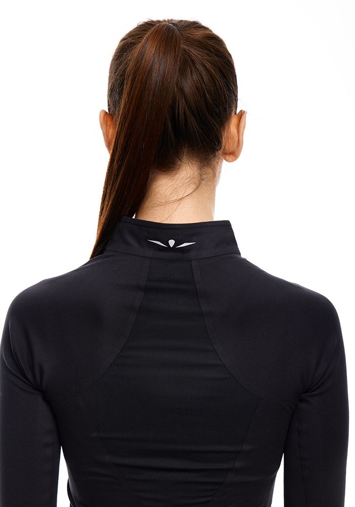 ЛОНГСЛИВ С МЕМБРАННОЙ ВСТАВКОЙ ЖЕНСКИЙ 1/2 ZIP MEMBRANE | BLACK SILVER