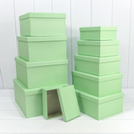 Коробка 34х26х15.3 см Набор 10 шт (Салатовый)