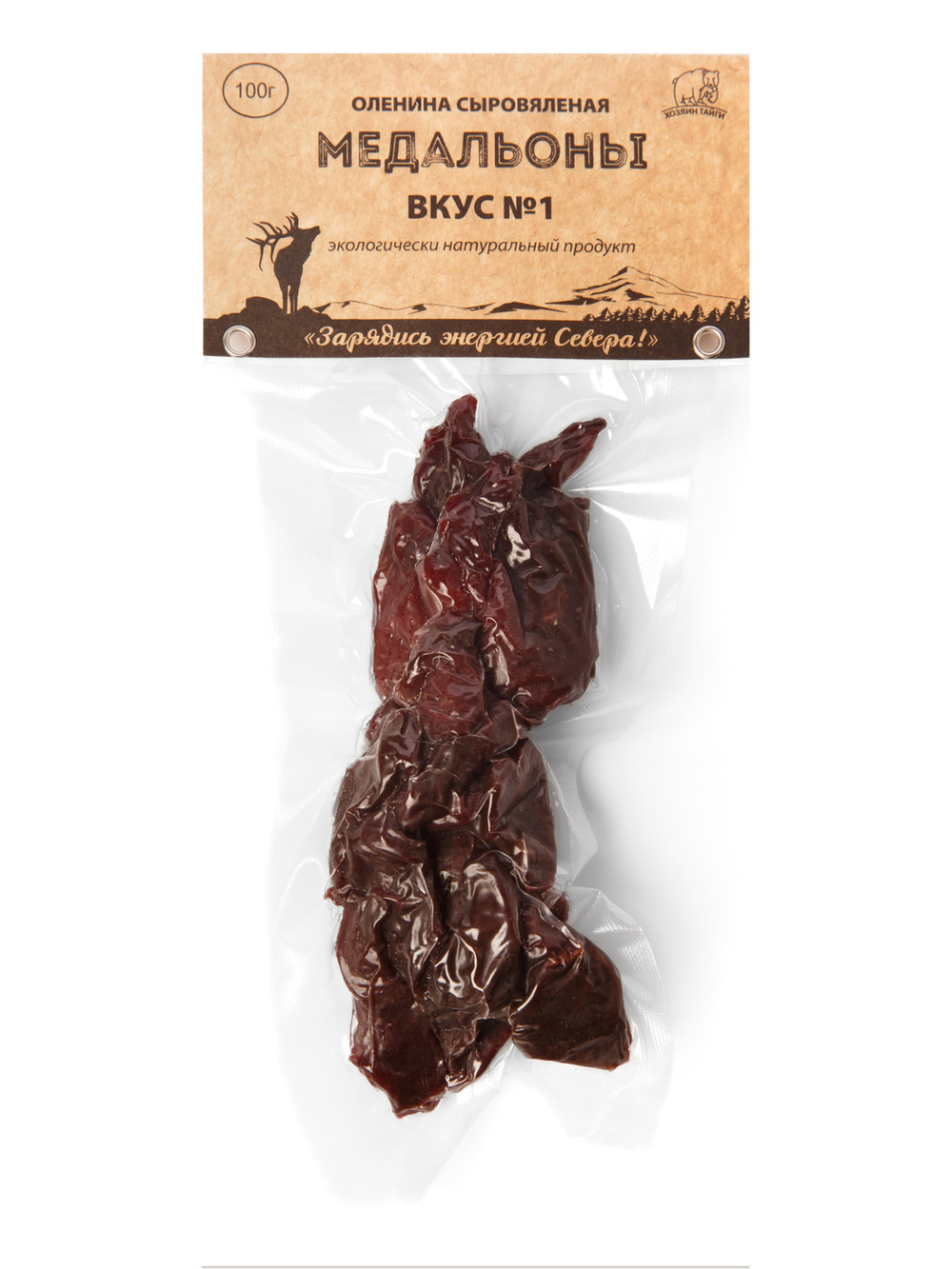 Оленина сыровяленая  "медальоны" Вкус -  №1, в/у,  100гр