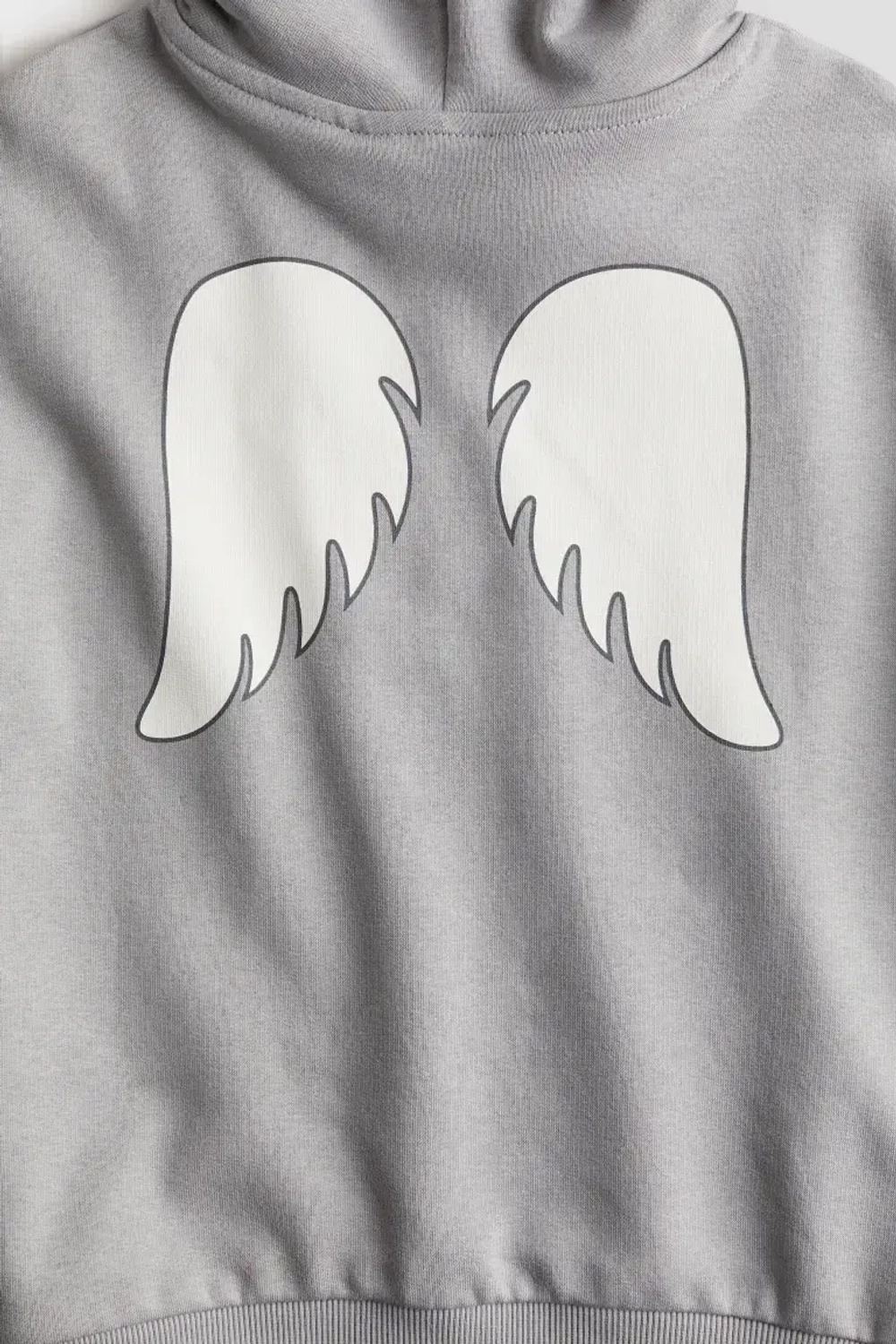 H&M Толстовка с капюшоном и принтом, серый