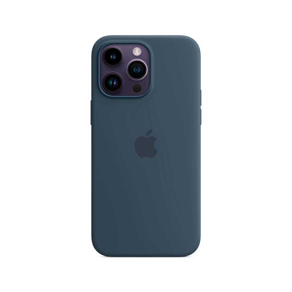 Силиконовый чехол с поддержкой MagSafe Apple Silicone Case для iPhone 14 Pro Max, Storm Blue (Штормовое небо)