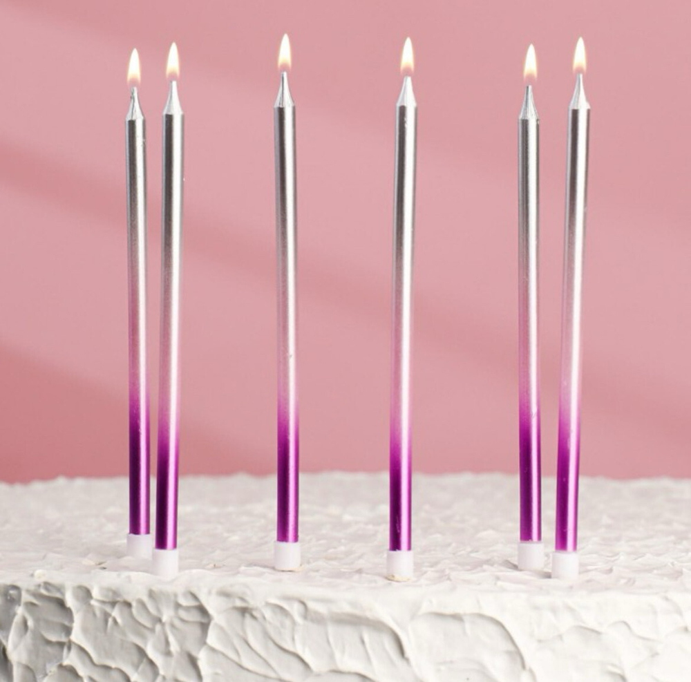 Свечи в торт "Ройс. Градиент", 6 шт,