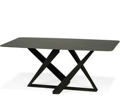 Обеденный стол Como 180х90 см, черная керамика