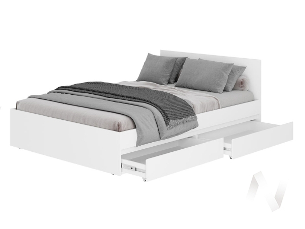 Кровать 1,4 м "Симпл" КР-12 без основания (белый)