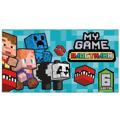 Пластилин 6цв. "My Game" 120 гр, стека пластиковая, в коробке 77376 (Центрум)