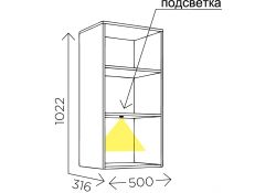 Шкаф навесной Мариус М-05 дуб баррик / белый матовый