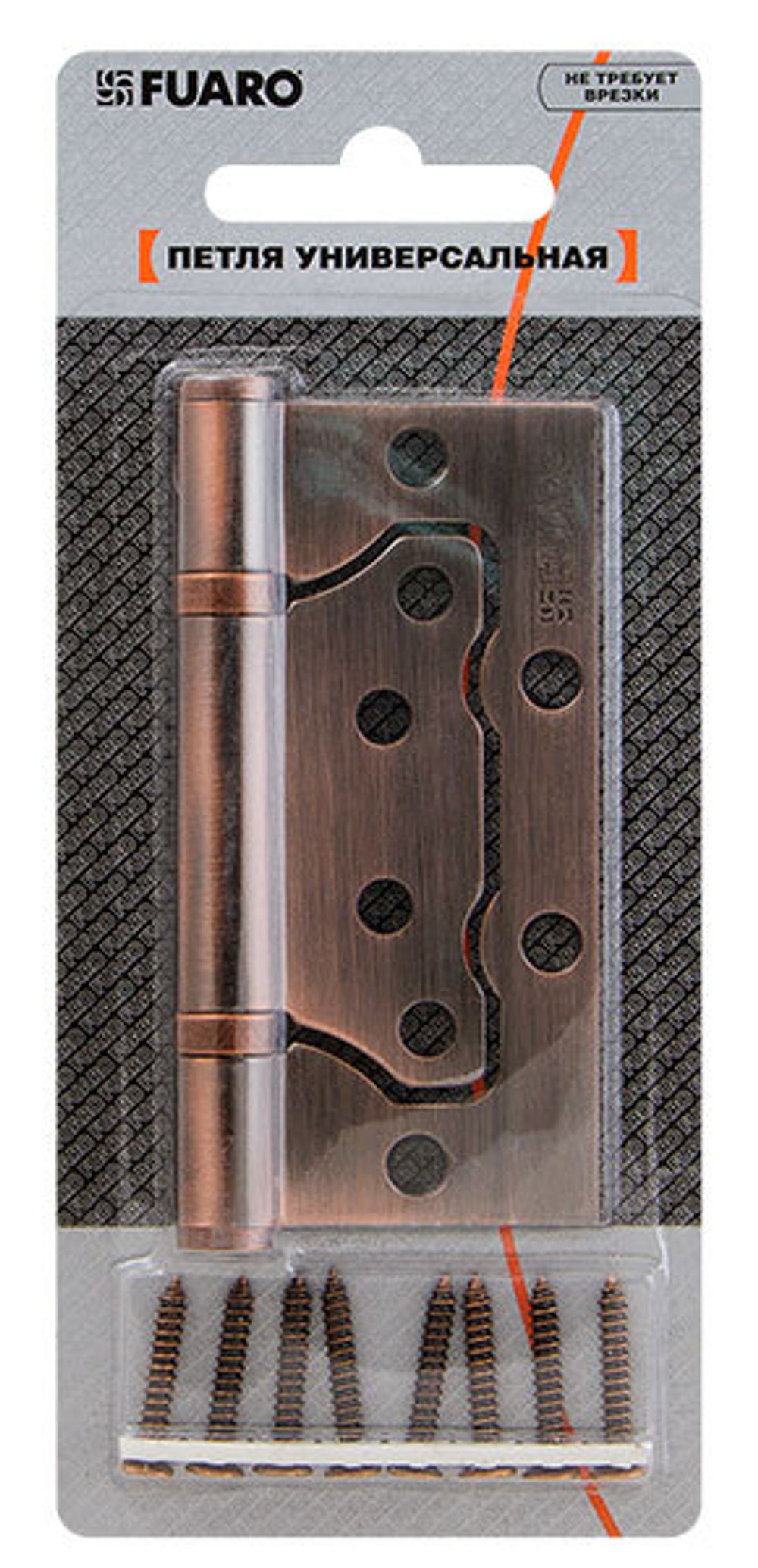 Петля универсальная без врезки IN4500W-BL PB (500-2BB/BL 100x2,5) латунь БЛИСТЕР