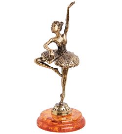 Народные промыслы AM-1545 Фигурка «Балерина» (латунь, янтарь)