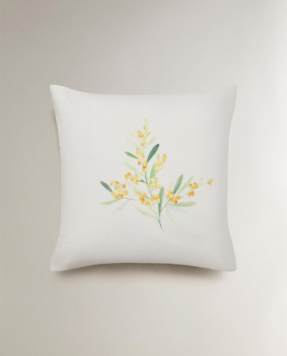 Zara Home наволочка декоративная из хлопка, молочный, 45x45 см