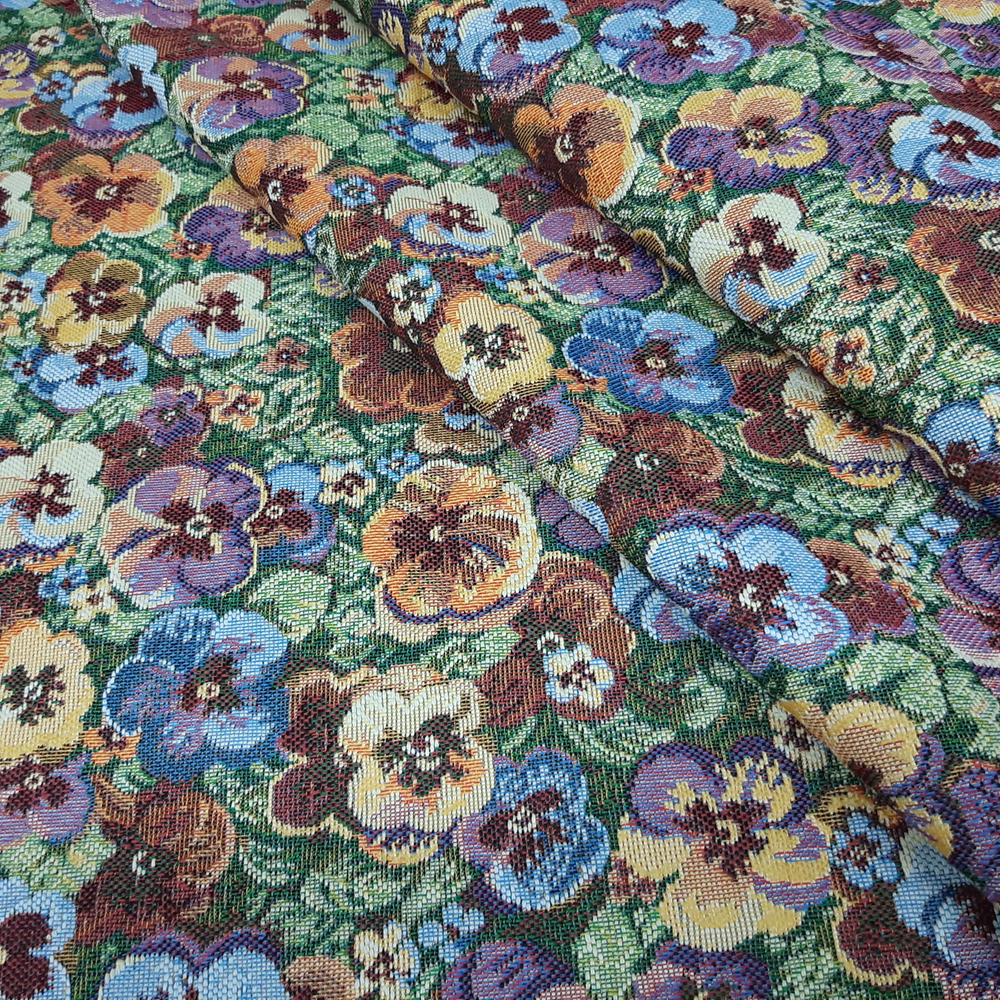 Мебельная ткань гобелен на отрез Садовые цветы (160 см) - 1 м.