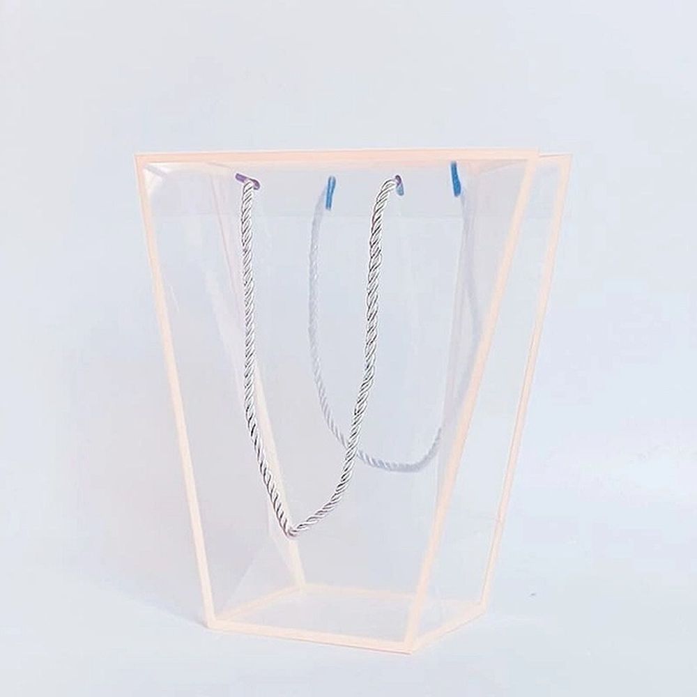 Пакет прозрачный ТРАПЕЦИЯ 24*12*26см РОЗОВЫЙ