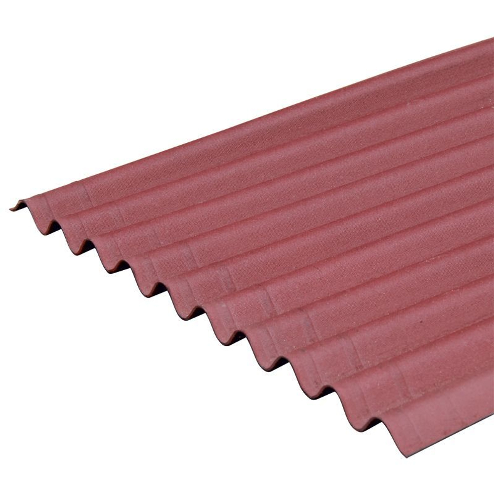 Шифер 8 волновой 1,75*1,13 (5,2мм), красно-коричневый