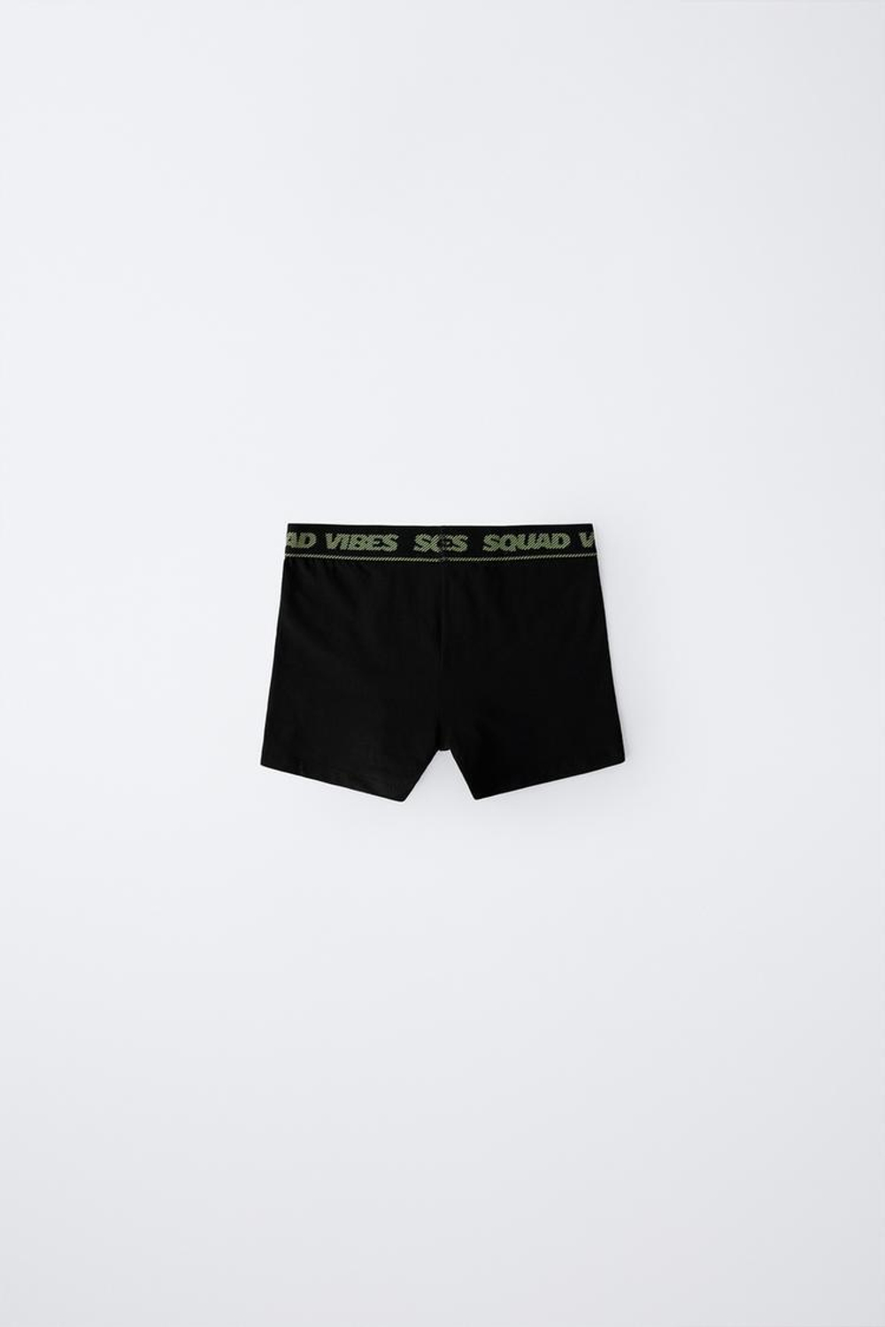 ZARA НАБОР ИЗ ТРЕХ ТРУСОВ-БОКСЕРОВ С НАДПИСЬЮ, ЧЕРНЫЙ