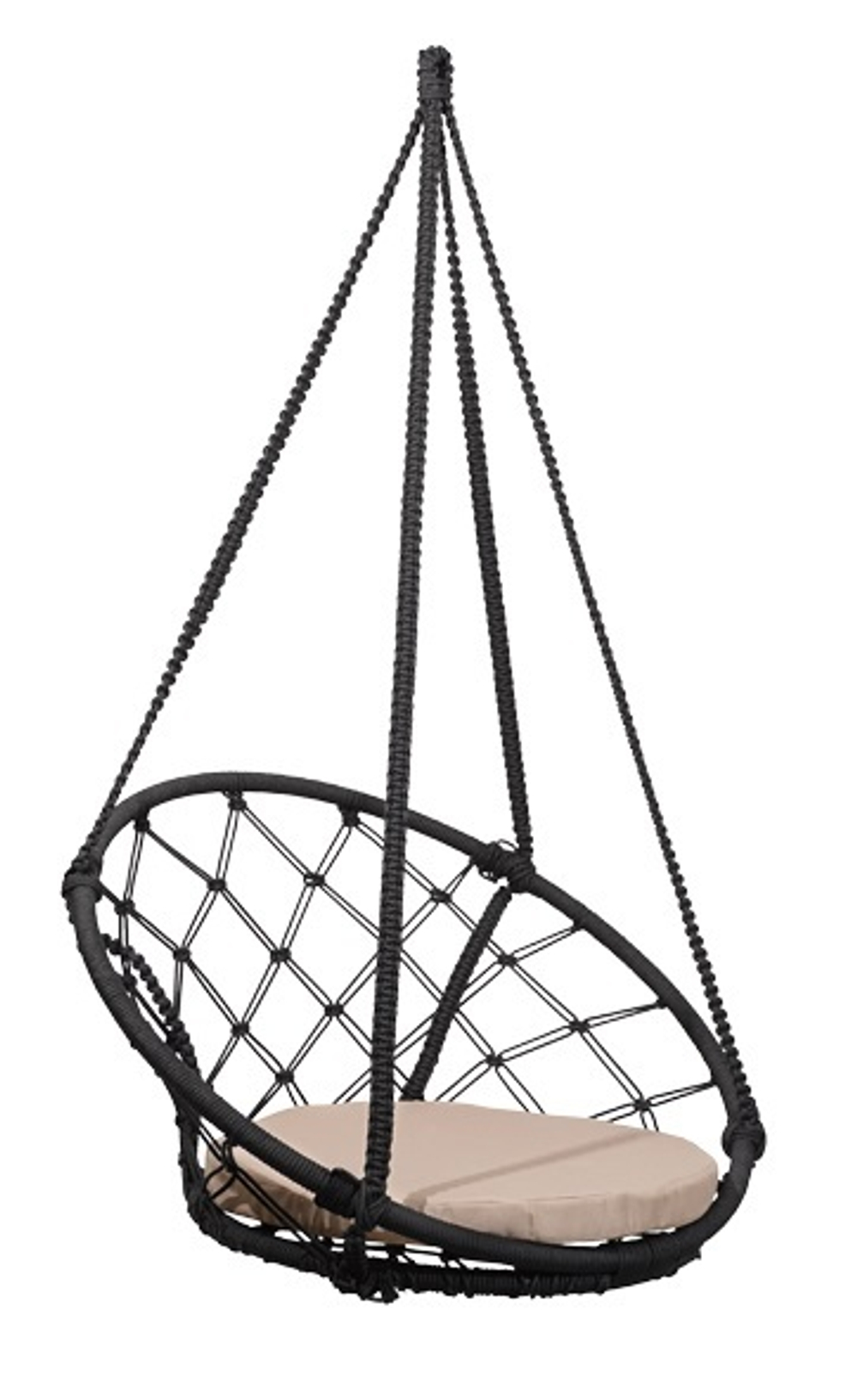 Складное кресло-кокон AOSTA черное, бежевая подушка (Laura Outdoor)